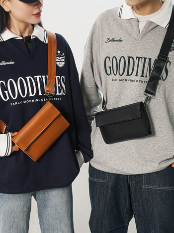 Vyrų Crossbody krepšys iš PU odos, vienos spalvos, vidus iš sintetinės odos, pavasaris 2025