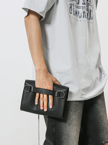 Vyrų Crossbody krepšys iš PU odos, vienos spalvos, vidus iš sintetinės odos, pavasaris 2025