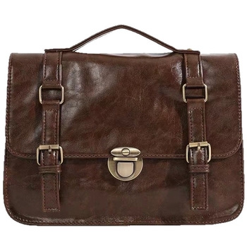 Őszi-téli vintage csatolt messenger táska, JK egyenruha ihletésével, mindennapi iskolai és iroda használatra, PU anyag, pamut bélés, fedős nyitás, szezon: Winter 2022