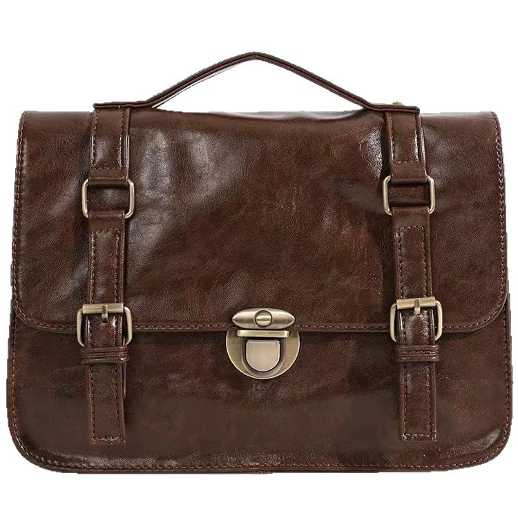 Őszi-téli vintage csatolt messenger táska, JK egyenruha ihletésével, mindennapi iskolai és iroda használatra, PU anyag, pamut bélés, fedős nyitás, szezon: Winter 2022