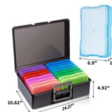 Íróasztali tároló doboz, kétsoros, PP műanyagból, összecsukható, osztókkal, porálló