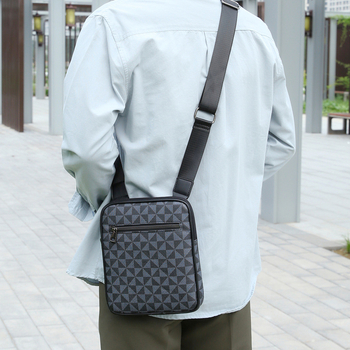 Vyrų pečių krepšys iš PU odos, atsparus vandeniui, vienos spalvos, kelionėms