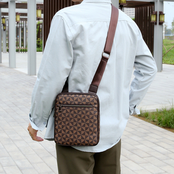 Vyrų pečių krepšys iš PU odos, atsparus vandeniui, vienos spalvos, kelionėms