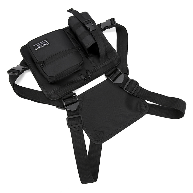 Vyrų pečių krepšys, gatvės mados stilius, nailonas, pamušalas poliesteris, vieno tono raštas, kvėpuojantis dizainas (Stilius: Gatvės mada; Medžiaga: Nailonas; Pamušalas: Poliesteris; Raštas: Vieno tono; Funkcija: Kvėpuojantis)