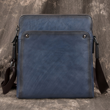 Vyriška pečių rankinė iš tikros odos, retro stilius, vertikalus kvadrato formos, užtrauktukas