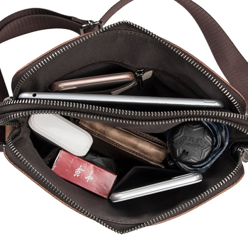 Vyriška pečių rankinė iš tikros odos, retro stilius, vertikalus kvadrato formos, užtrauktukas