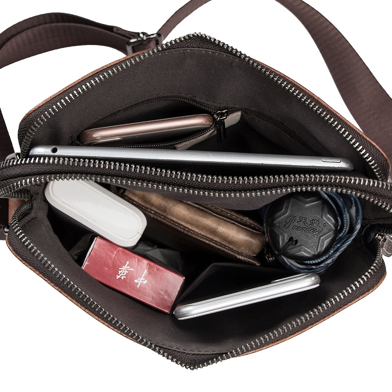 Vyriška pečių rankinė iš tikros odos, retro stilius, vertikalus kvadrato formos, užtrauktukas