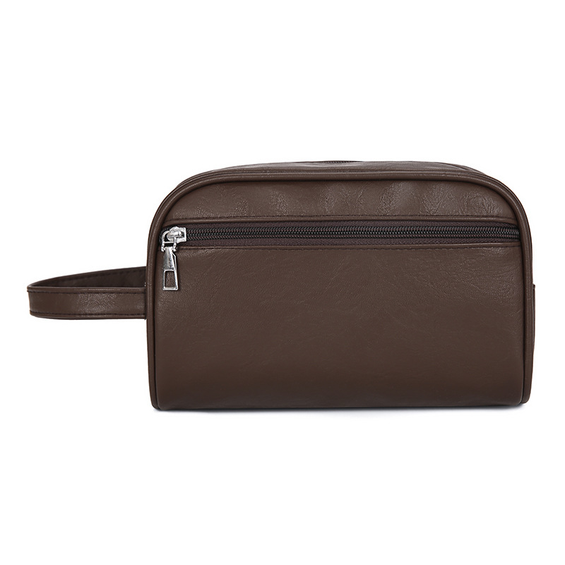 Mužská PU taška na kozmetiku a toaletné potreby, mestský minimalistický štýl, podšívka z polyesteru, leto 2025.