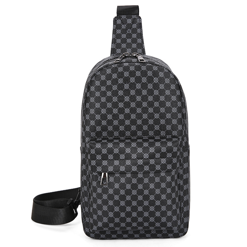 Vyriška PU krūtinės krepšys, laisvalaikio kelionių stilius, geometrinis raštas, suderinamas su 8 colių nešiojamuoju kompiuteriu, atspari dėvėjimui