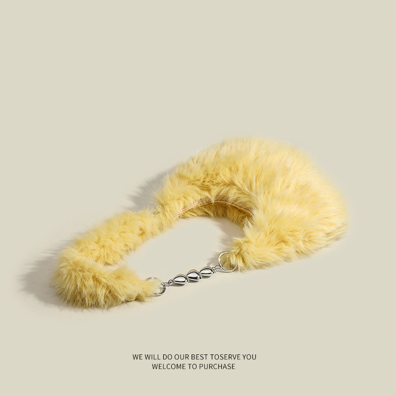 Bud плюшена чанта за жени, урбан стил, dumpling-тип форма, цип откриване, вътрешен джоб с цип, полиестерна облицовка