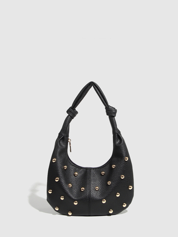 PU kézitáska dumpling-stílusú, fényes felülettel, zipzáras zárás, belső zipzáras zseb és ID zseb