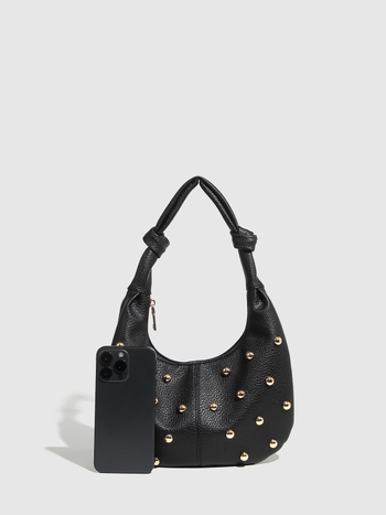 PU kézitáska dumpling-stílusú, fényes felülettel, zipzáras zárás, belső zipzáras zseb és ID zseb