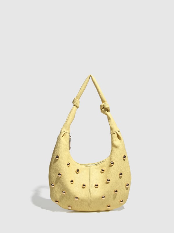 PU kézitáska dumpling-stílusú, fényes felülettel, zipzáras zárás, belső zipzáras zseb és ID zseb