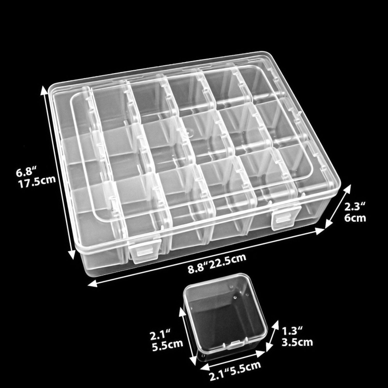 Съхранителна кутия с разделители, полипропиленова пластмаса, прахоустойчива, обем 100 ml, модерен минималистичен дизайн