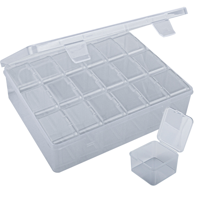 Съхранителна кутия с разделители, полипропиленова пластмаса, прахоустойчива, обем 100 ml, модерен минималистичен дизайн