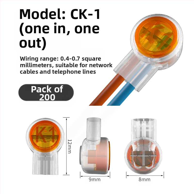 Конектор за мрежов и телефонен кабел със бърз монтаж, K1/K2/K3, водоустойчива капачка за кримп