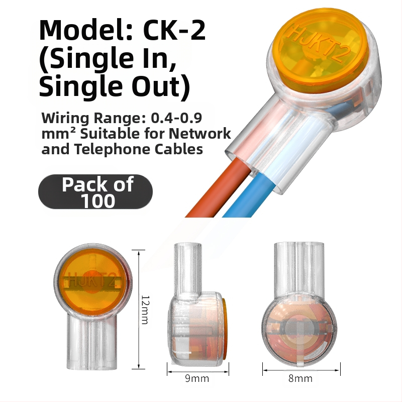 Конектор за мрежов и телефонен кабел със бърз монтаж, K1/K2/K3, водоустойчива капачка за кримп