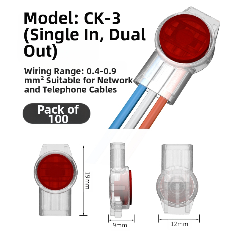 Конектор за мрежов и телефонен кабел със бърз монтаж, K1/K2/K3, водоустойчива капачка за кримп