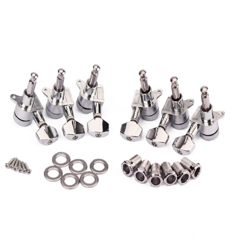 Fém gitárhúr-gomb, önzáró menettel, kis négyszögletes fej, teljesen zárt kivitel