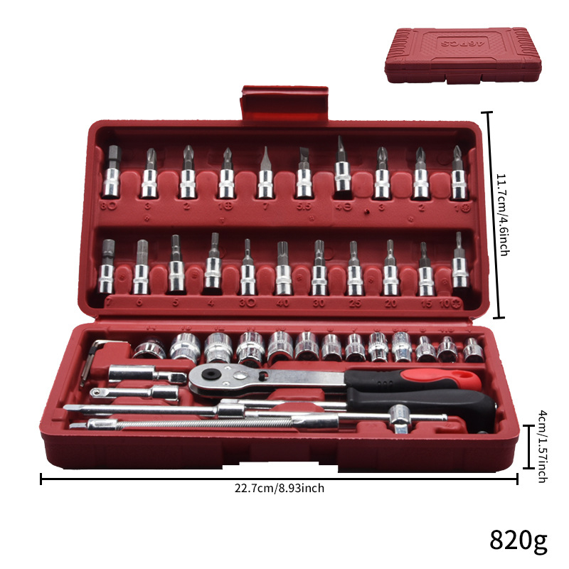 Комплект гнездови гаечни ключове от хром-ванадий стомана, широко приложение