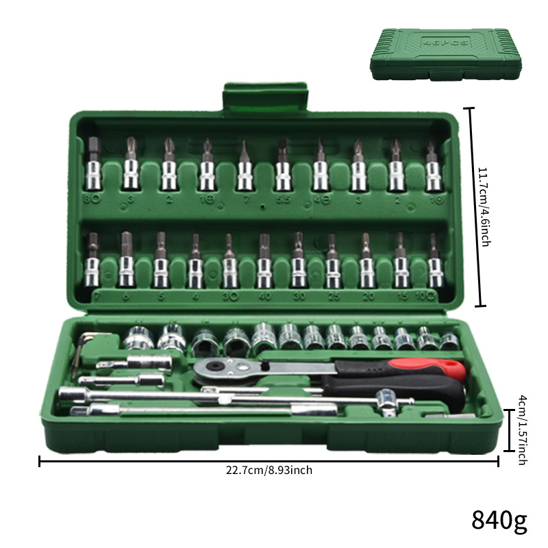 Комплект гнездови гаечни ключове от хром-ванадий стомана, широко приложение