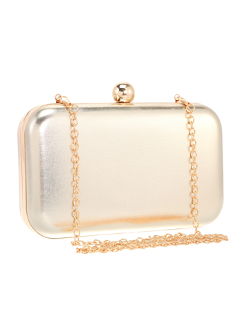 PU кожа – метална кутия чанта за вечерно събитие, ретро стил, твърда конструкция, хоризонтална квадратна, чанта за през кръст