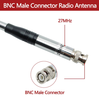 Τηλεσκοπική κεραία 27MHz BNC για CB φορητό Walkie-Talkie – παχιά ράβδος, ενίσχυση, αντίπαρεμβολών, εμβέλεια 5–10 χλμ, χωρίς μπαταρία