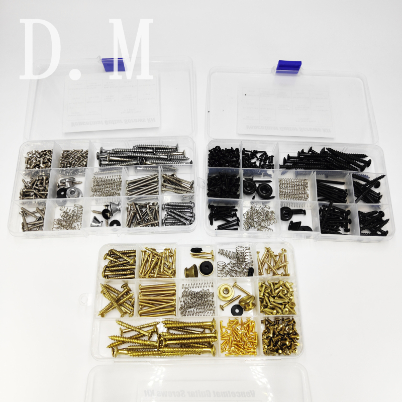 Σετ βιδών για αξεσουάρ κιθάρας – 9 τεμάχια σε πλαστικό κουτί, μεταλλικό σετ, μοντέλο Αρ. 2