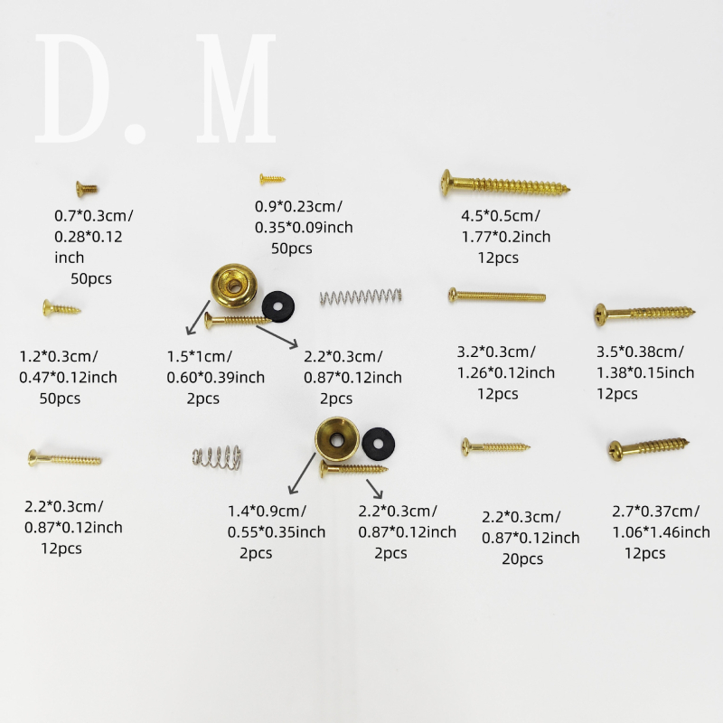 Σετ βιδών για αξεσουάρ κιθάρας – 9 τεμάχια σε πλαστικό κουτί, μεταλλικό σετ, μοντέλο Αρ. 2