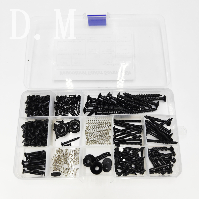 Σετ βιδών για αξεσουάρ κιθάρας – 9 τεμάχια σε πλαστικό κουτί, μεταλλικό σετ, μοντέλο Αρ. 2