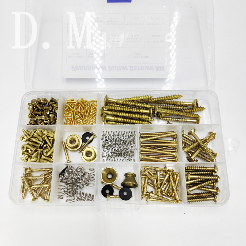 Σετ βιδών για αξεσουάρ κιθάρας – 9 τεμάχια σε πλαστικό κουτί, μεταλλικό σετ, μοντέλο Αρ. 2