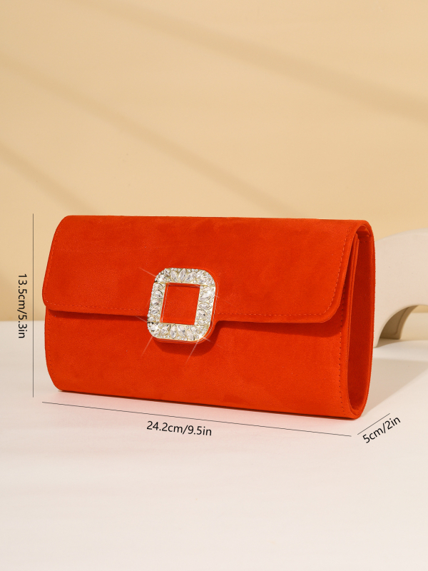 Кадифена вечерна чанта, малка квадратна чанта, хоризонтална квадратна форма, отваряне с капак, полиестерна подплата