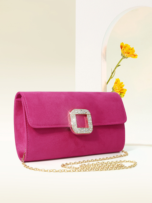 Кадифена вечерна чанта, малка квадратна чанта, хоризонтална квадратна форма, отваряне с капак, полиестерна подплата