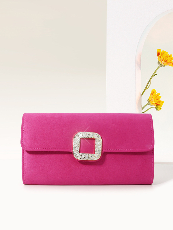 Кадифена вечерна чанта, малка квадратна чанта, хоризонтална квадратна форма, отваряне с капак, полиестерна подплата