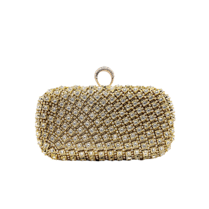 Estélyi táska gyémántmintával, telefonos Crossbody, szövött anyag, kampó záródás, poliészter bélés