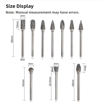 Rotējošā slīpēšanas galva no volfrāma karbīda (cementētais karbīds) – piemērota metāliem un akmeņiem