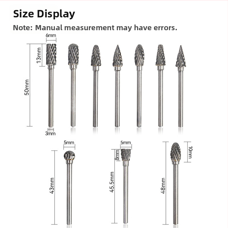 Роторна глава за шлайфане от карбид на волфрама (циментован карбид) — за метал и камък; материал: карбид на волфрама; приложение: желязо, чугун, въглеродна стомана, сплави, неръждаема стомана, мед, алуминий, камък, нефрит