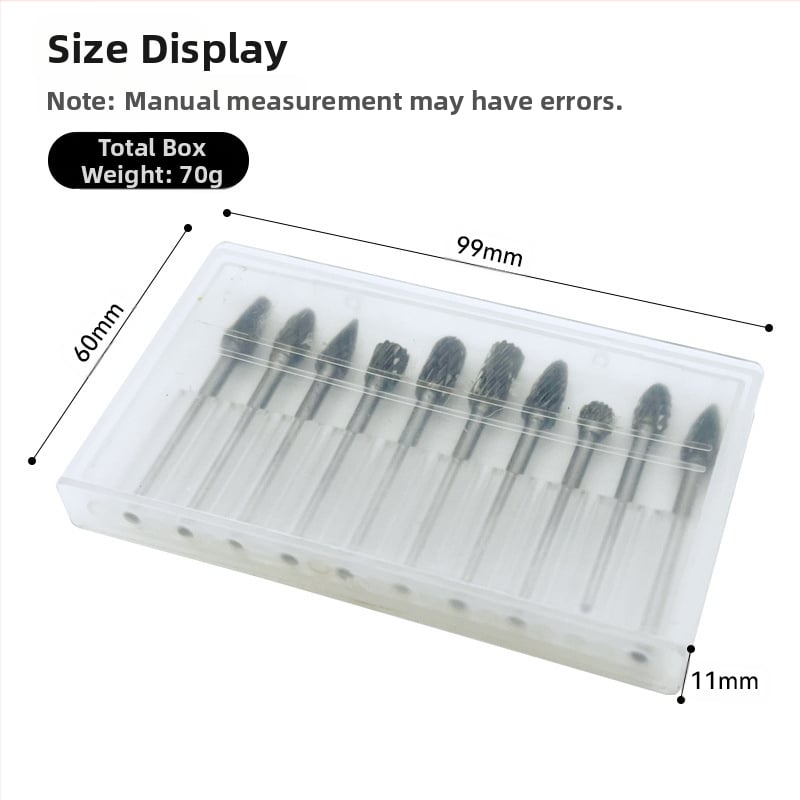 Rotējošā slīpēšanas galva no volfrāma karbīda (cementētais karbīds) – piemērota metāliem un akmeņiem