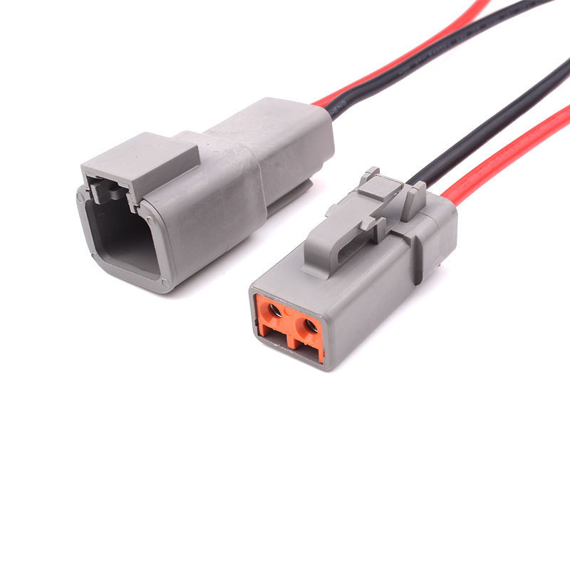 DTP 2-pólový konektor s káblom 12 AWG, dvojcestný DT automobilový vodotesný elektrický konektor PA66+ žiaruvzdorný izolátor (Hua xiao)