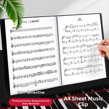 Клип за нотни партитури, пластмасов, модел: музикална партитура, 100 страници, възможност за печат на лого