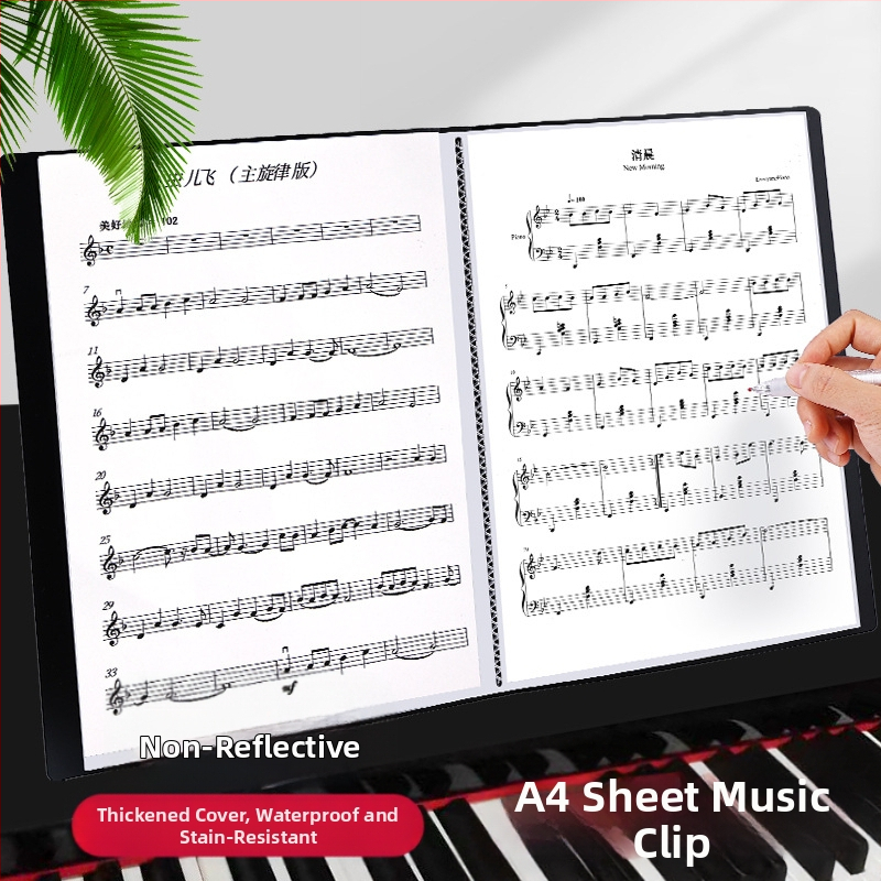 Клип за нотни партитури, пластмасов, модел: музикална партитура, 100 страници, възможност за печат на лого