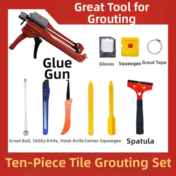 Пистолет за фугиране на плочки, ръчен пластмасов инструмент за фуги между плочки. Пластмасово тяло. Тегло 0.6 кг. Капацитет 400.