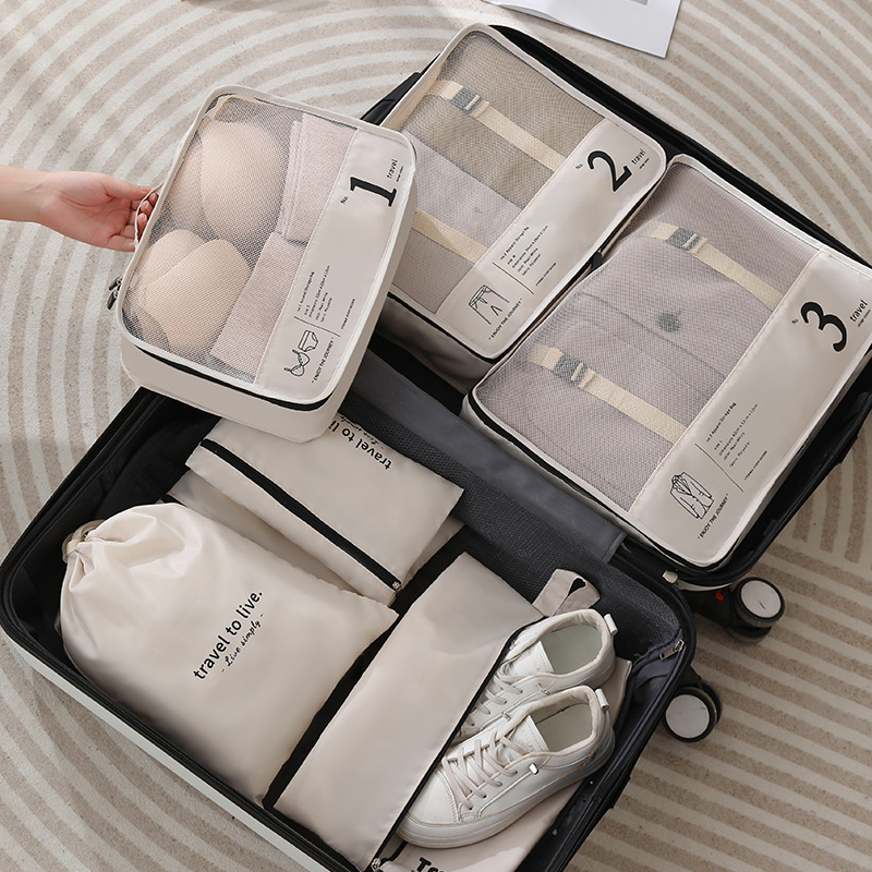 Putna skladišna torba, model Twill travel storage suit, poliester, kubni oblik, pogodna za donje rublje, kozmetiku, odjeću i higijenske potrepštine