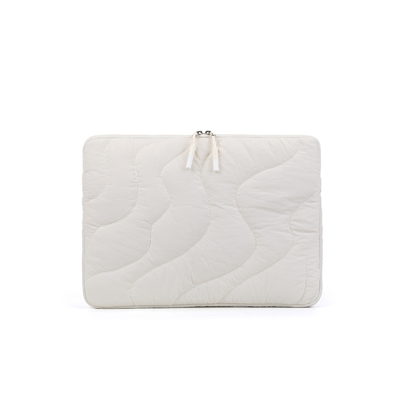 14 colių atspari vandeniui nešiojamojo kompiuterio krepšys, siuvinėtu vandens lašų raštu, lengvas medvilnės ir lino išorė, medvilnės įdėklas, Unisex, Pavasaris 2024