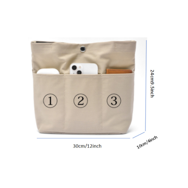 Kocka alakú bag-in-bag, 600D Oxford anyag, multipurpose belső rendező utazásokhoz, japán stílusú