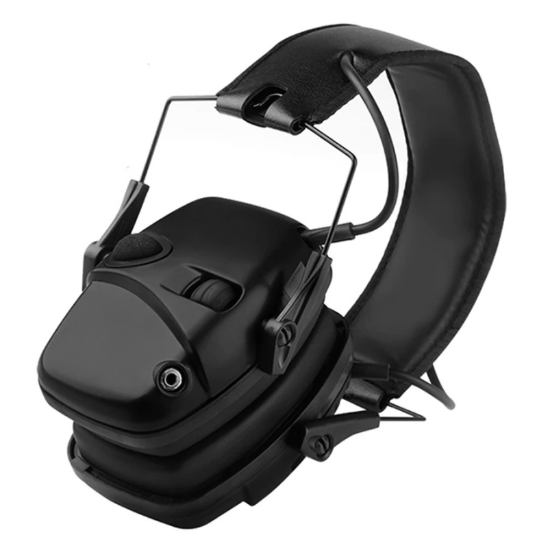 Headset sportui ir lauko medžioklei su galvos tvirtinimu ir ausų gaubteliais