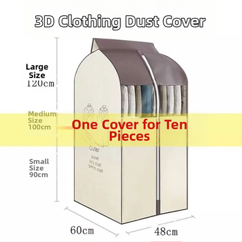 Κάλυμμα ρούχων κατά της σκόνης για οικιακή χρήση — πλήρως κλειστή κρεμάστρα ρούχων από μη υφαντό ύλικό, αποθήκευση παλτών και μπουφάν