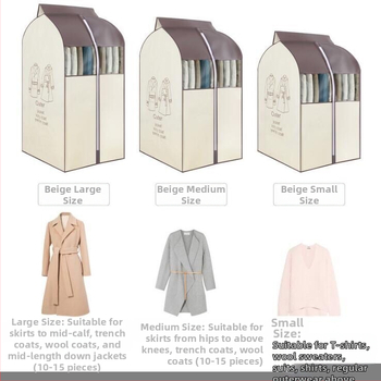 Κάλυμμα ρούχων κατά της σκόνης για οικιακή χρήση — πλήρως κλειστή κρεμάστρα ρούχων από μη υφαντό ύλικό, αποθήκευση παλτών και μπουφάν