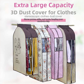 Κάλυμμα ρούχων κατά της σκόνης για οικιακή χρήση — πλήρως κλειστή κρεμάστρα ρούχων από μη υφαντό ύλικό, αποθήκευση παλτών και μπουφάν