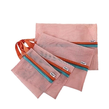 Han Pei WG-004 Τετραμελές σετ αποθήκευσης ταξιδιών — Δίκτυο από νάιλον, πολυχρηστικός οργανωτής, κατάλληλο για ταξίδια, αποθήκευση μακιγιάζ και μπάνιου, για εσώρουχα, καλλυντικά και φάρμακα